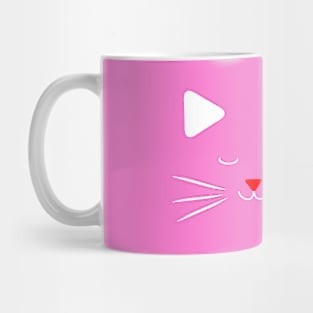 White Cat Cute Design Shirt Pink TShirt Kitty Cat Mug